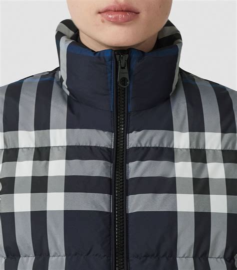 burberry detachable sleeve puffer jacket|burberry check cropped puffer jacket.